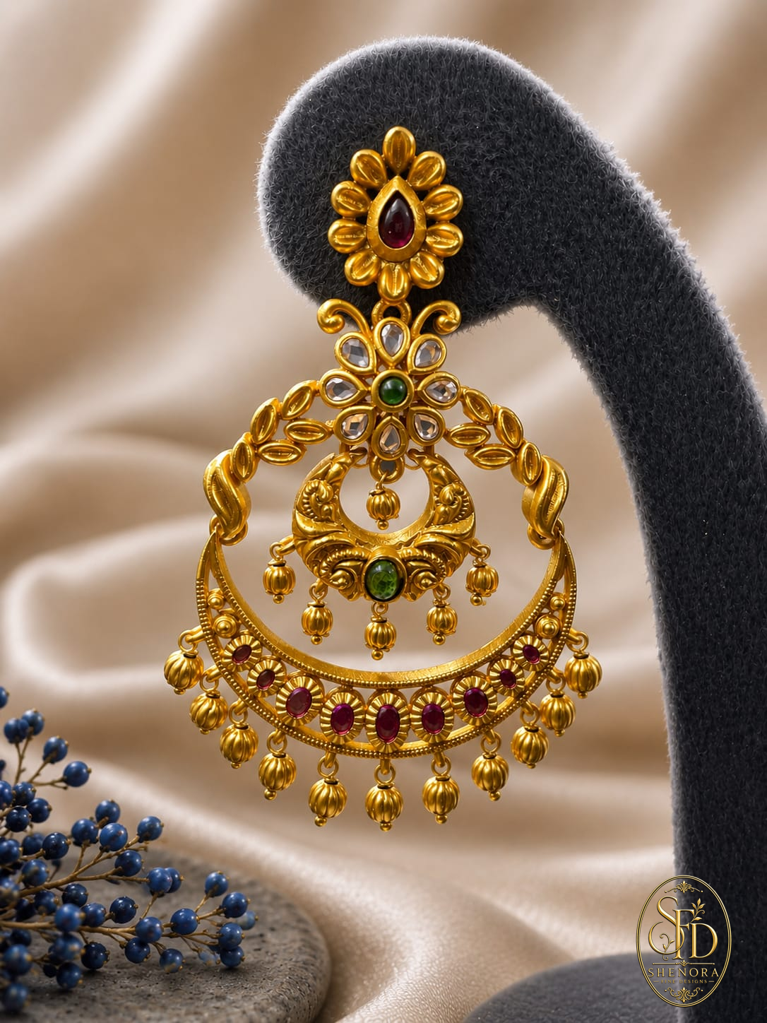Gold Finish Antique Earring-E0007