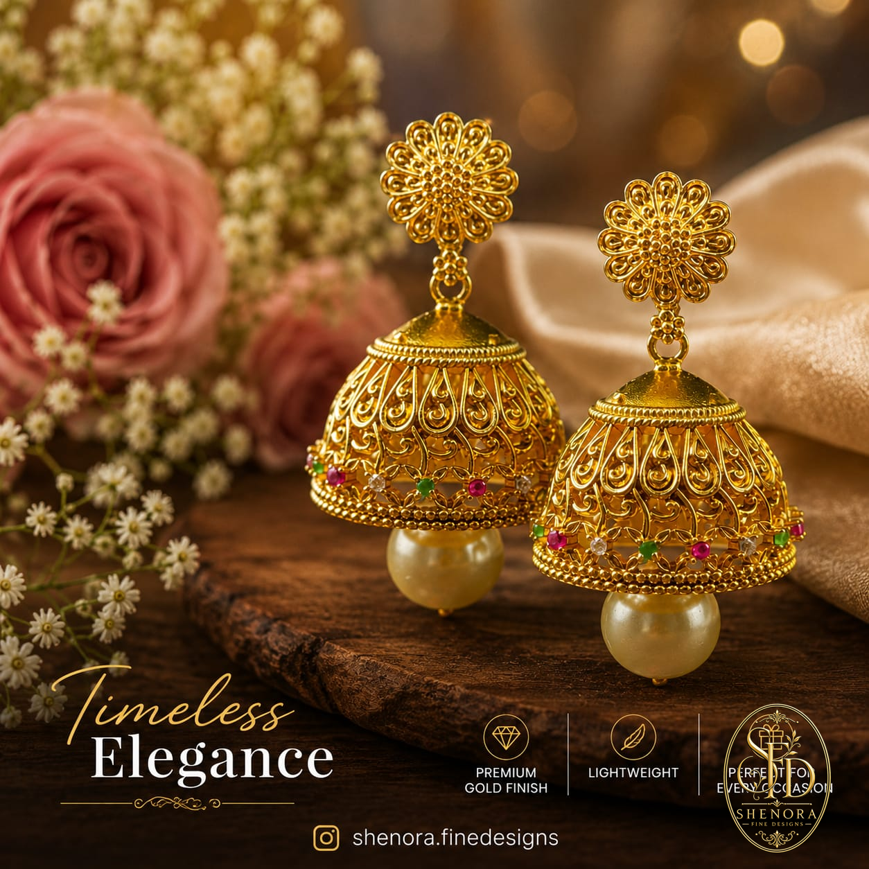 Gold Finish Jumka-E0021