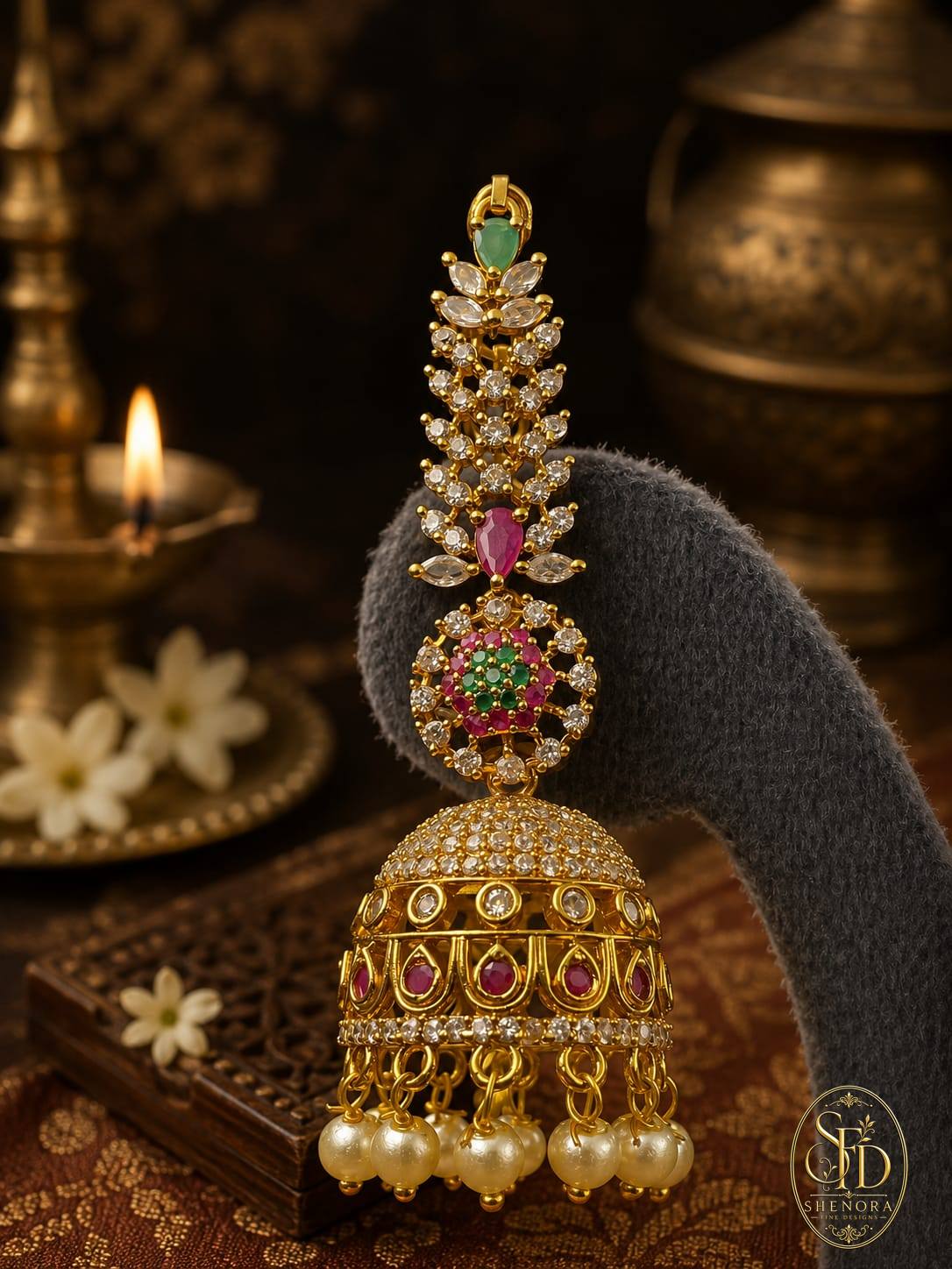 Jumka With Ear Chain -E0029