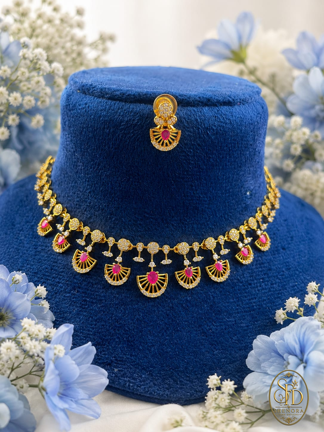 Light Weight Ruby Stone Accents-N0046