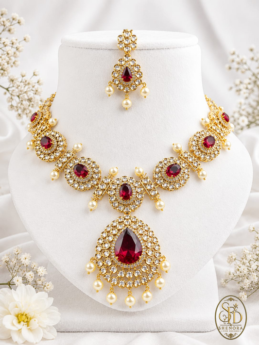 White & Ruby Stone-N0017