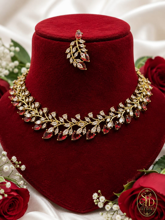 Rich Ruby Red Cut Stone Accents-N0034
