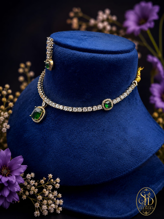 White & Green Stone Set - N0024