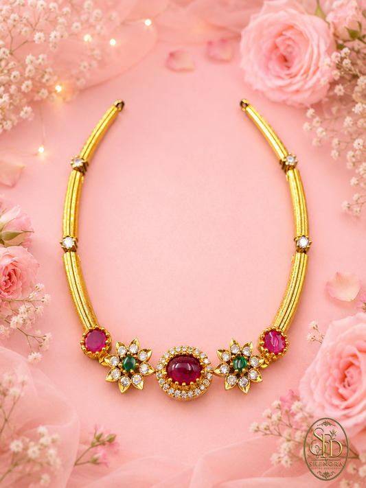 Pink & Green Stone Set-N0038
