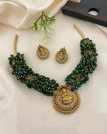 Gold Finish with Crystal Neckset